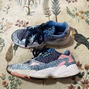 Adidas Originals Women Falcon Sz 8 Collegiate Navy/Glow Blue/True Pink